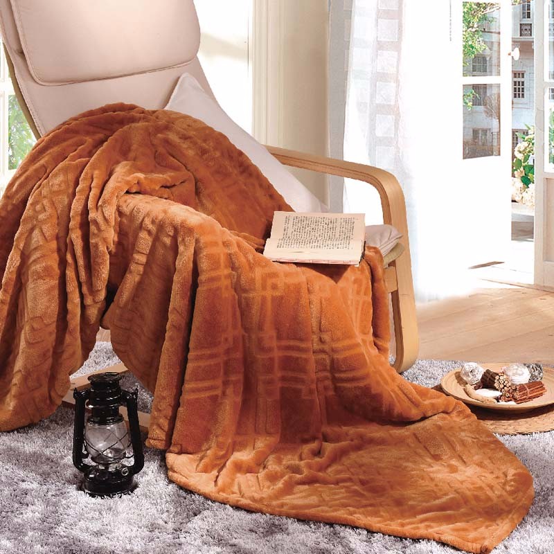 芳恩家纺 FN-T461 T461-1 纯色魅力洋绒毯 金貂绒空调毯休闲毯午睡毛毯沙发盖毯 驼色 180*200