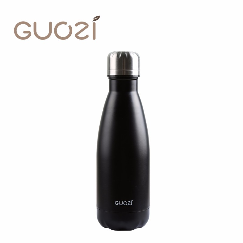 果兹（GUOZI） 果兹 可乐瓶双层304不锈钢保温杯 黑色 500ml