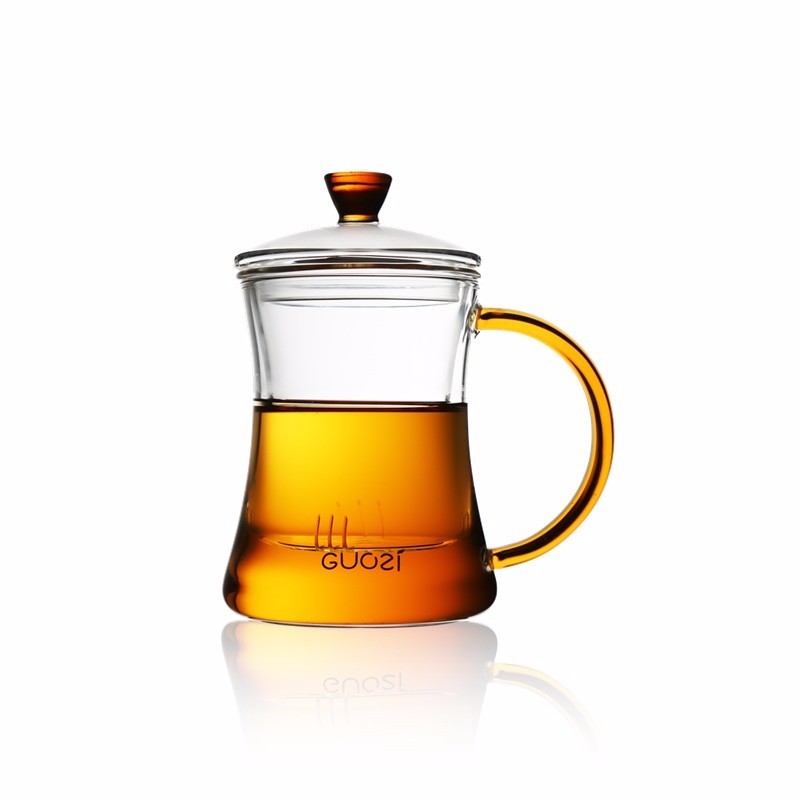 雅韵个人办公杯GZ-S25 耐热高硼硅玻璃杯花茶杯办公室水杯加厚玻璃杯茶杯 400ml