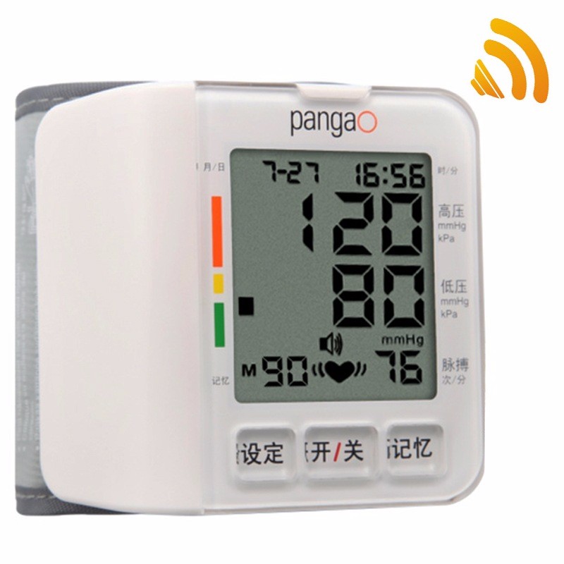攀高（PANGAO) 智能语音王手腕式电子血压计 家用 PG-800A8 白色