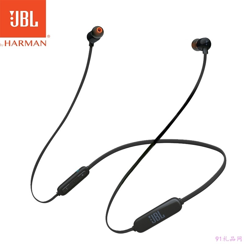自营  JBL TUNE 110BT 入耳式耳机 无线蓝牙耳机 运动耳机 颈挂式耳机 带麦可通话 苹果安卓通用 黑色