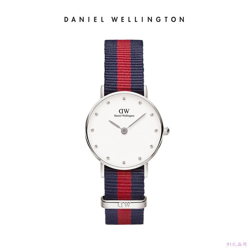 丹尼尔惠灵顿（Daniel Wellington）手表DW女表26mm银色边皮带超薄女士石英手表0925DW